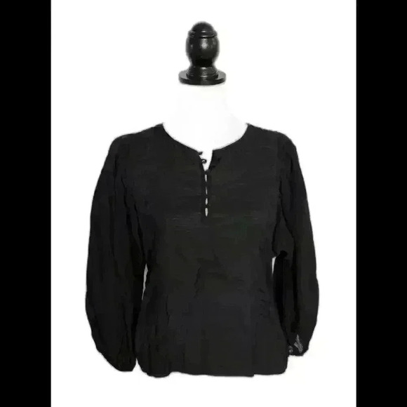 Ann Taylor Tops - Ann Taylor Chic Black Puff Sleeve Blouse